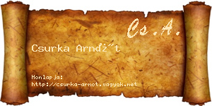 Csurka Arnót névjegykártya